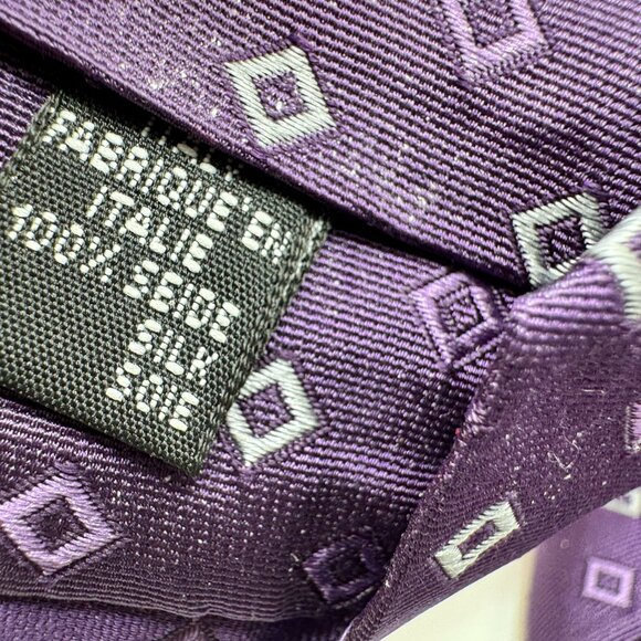 Tiffany & Co Silk Geometric Tie โ Dark Purple Vintage, Silk, Made in Italy - Picture 3 of 6